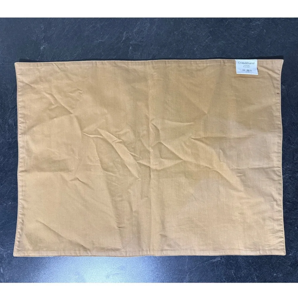 Crate & Barrel Latitude Placemat Multicolor Striped Faux Suede Modern 13